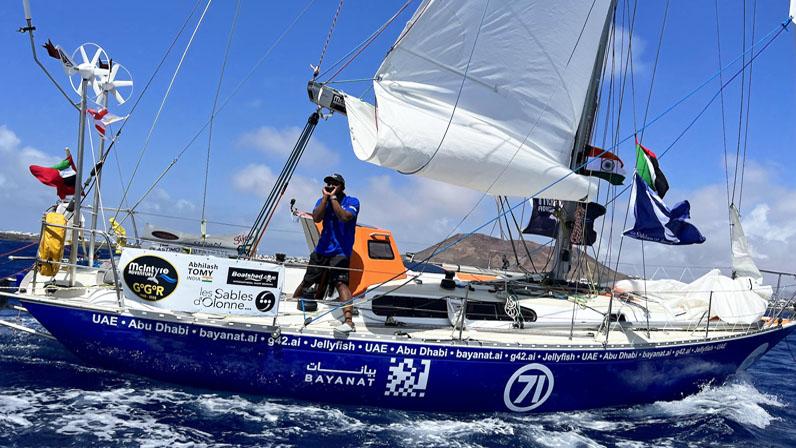 Golden Globe Race: India’s Abhishal Tommy circumnavigates “Cape Horn” in Chile.